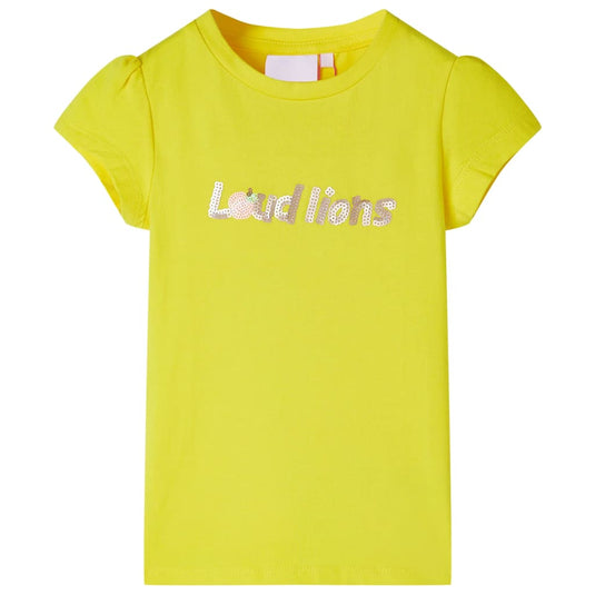 VidaXL Kindershirt met kapmouwen 128 felgeel