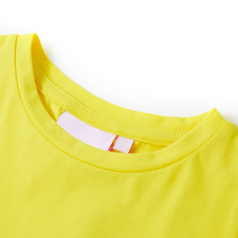Afbeelding laden in galerijviewer, VidaXL Kindershirt met kapmouwen 128 felgeel
