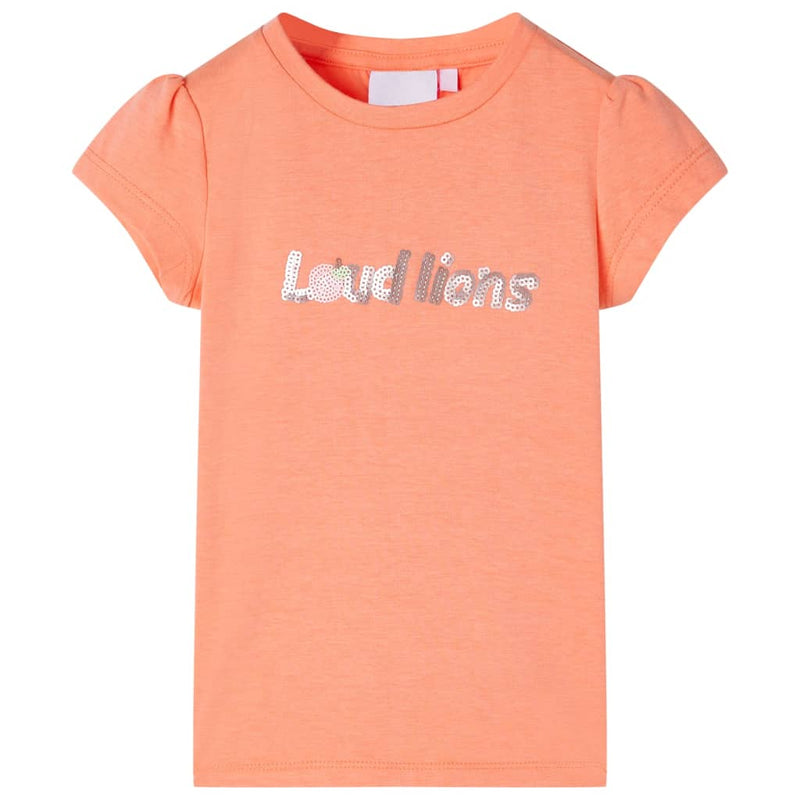 Afbeelding laden in galerijviewer, VidaXL Kindershirt met kapmouwen 104 neonoranje
