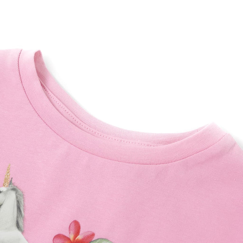 Afbeelding laden in galerijviewer, VidaXL Kindershirt met korte mouwen 128 felroze
