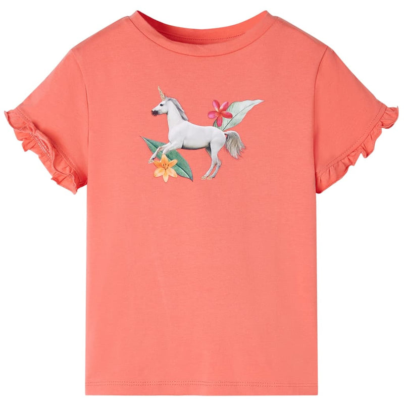 Afbeelding laden in galerijviewer, VidaXL Kindershirt met korte mouwen 92 koraalkleurig
