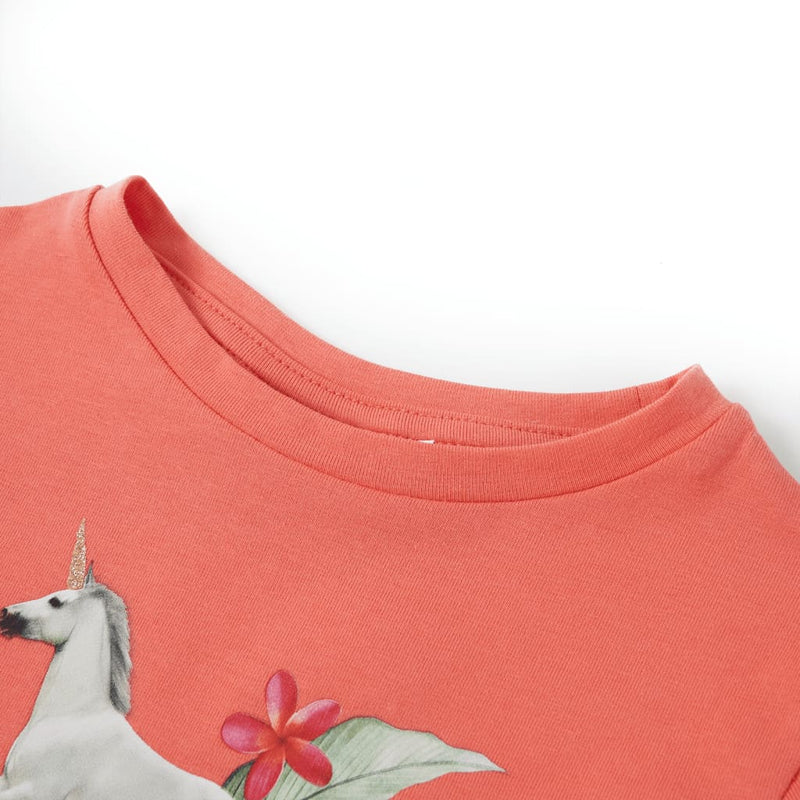 Afbeelding laden in galerijviewer, VidaXL Kindershirt met korte mouwen 92 koraalkleurig
