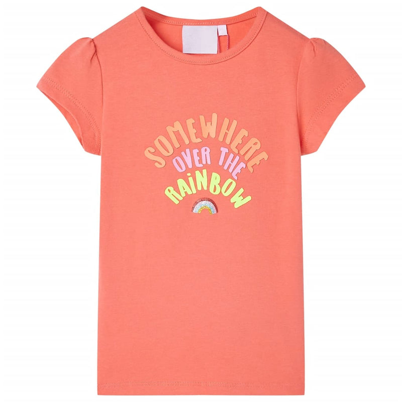 Afbeelding laden in galerijviewer, VidaXL Kindershirt 128 koraalkleurig
