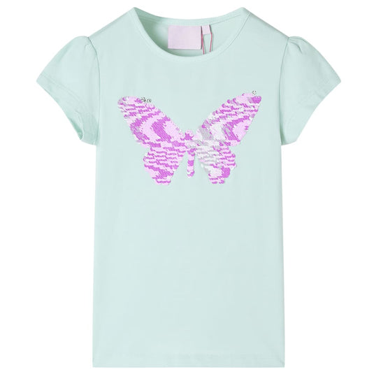 VidaXL Kindershirt met kapmouwen 104 lichtmintkleur