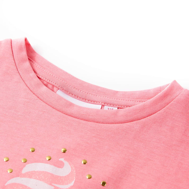 Afbeelding laden in galerijviewer, VidaXL Kindershirt 128 fluorescerend felroze
