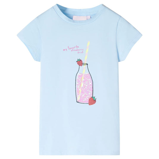 Vidaxl kindershirt 128 zachtblauw