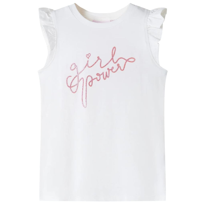 Afbeelding laden in galerijviewer, VidaXL Kindershirt met ruches aan de mouwen 92 ecru
