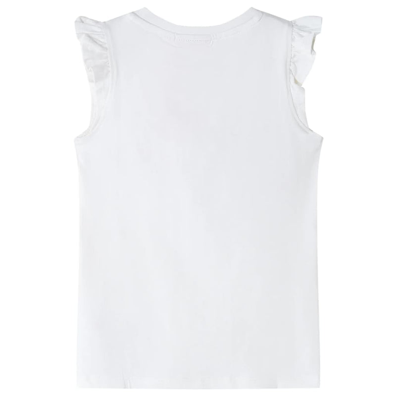 Afbeelding laden in galerijviewer, VidaXL Kindershirt met ruches aan de mouwen 92 ecru
