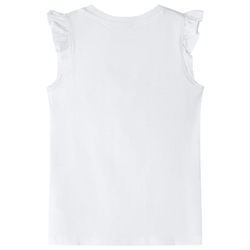 Afbeelding laden in galerijviewer, VidaXL Kindershirt met ruches aan de mouwen 104 ecru
