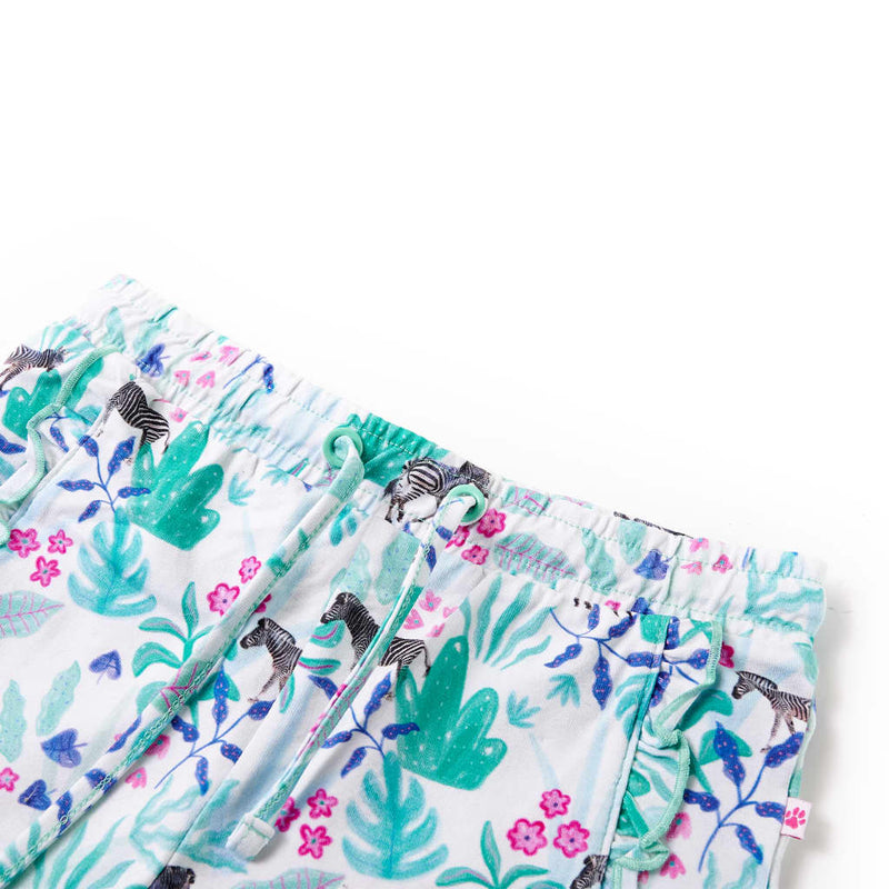 Afbeelding laden in galerijviewer, VidaXL Kindershorts met trekkoord 116 ecru en donkermint

