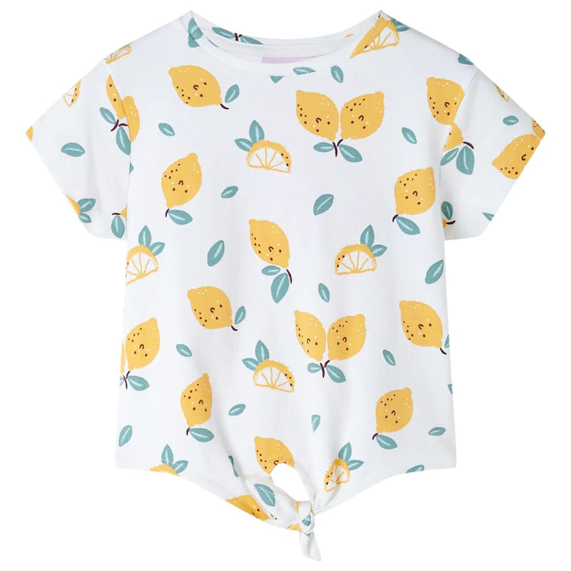 Afbeelding laden in galerijviewer, VidaXL Kindershirt met knoop in de zoom 140 ecru
