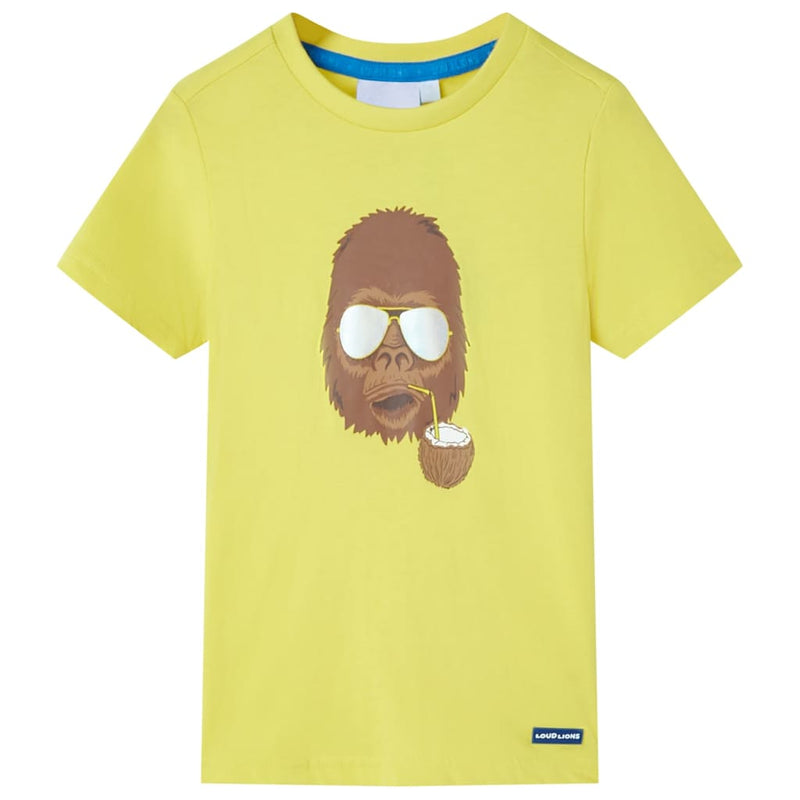 Afbeelding laden in galerijviewer, VidaXL Kindershirt met korte mouwen 128 geel
