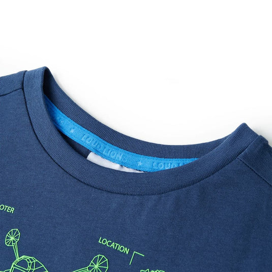 Vidaxl kindershirt 116 donkerblauw