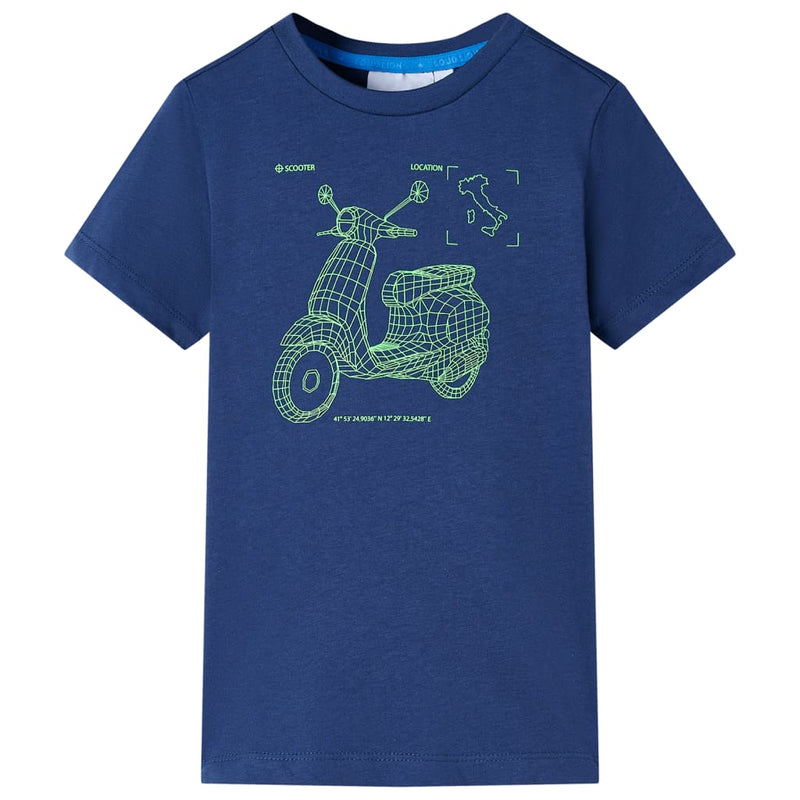 Afbeelding laden in galerijviewer, VidaXL Kindershirt 128 donkerblauw
