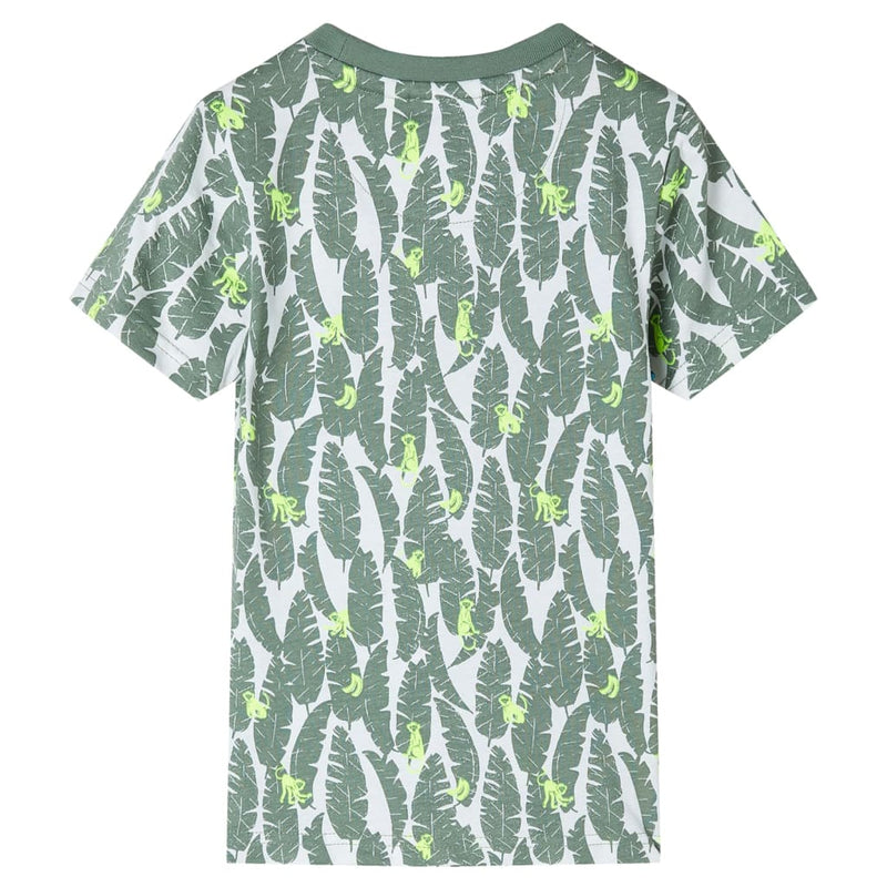 Afbeelding laden in galerijviewer, VidaXL Kindershirt 116 ecru en donkerklimopgroen
