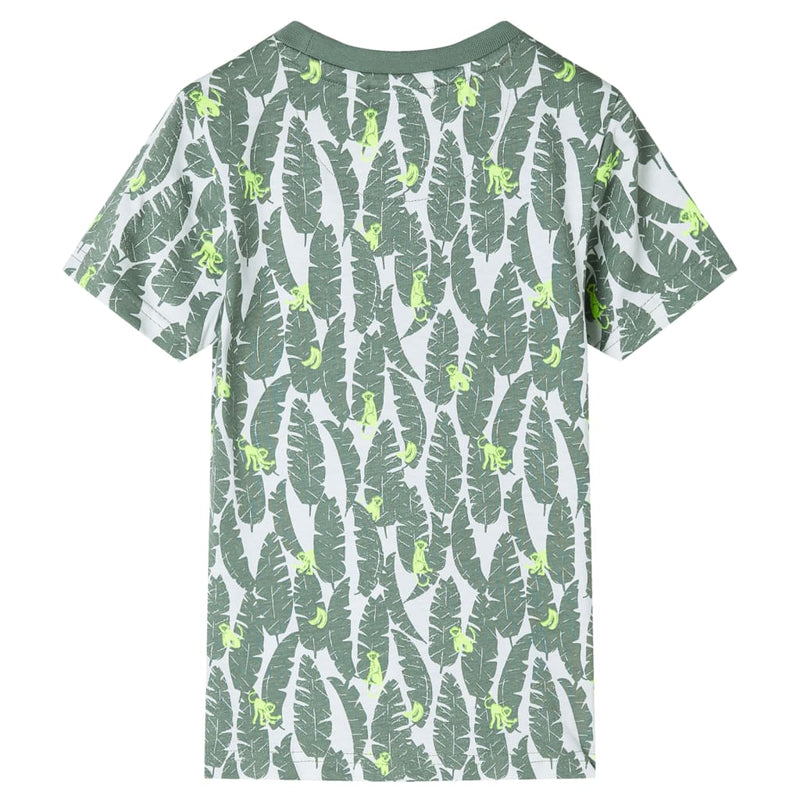 Afbeelding laden in galerijviewer, VidaXL Kindershirt 140 ecru en donkerklimopgroen
