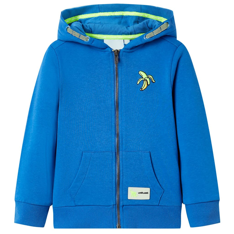 Afbeelding laden in galerijviewer, Vidaxl kindervest met capuchon en rits 92 blauw
