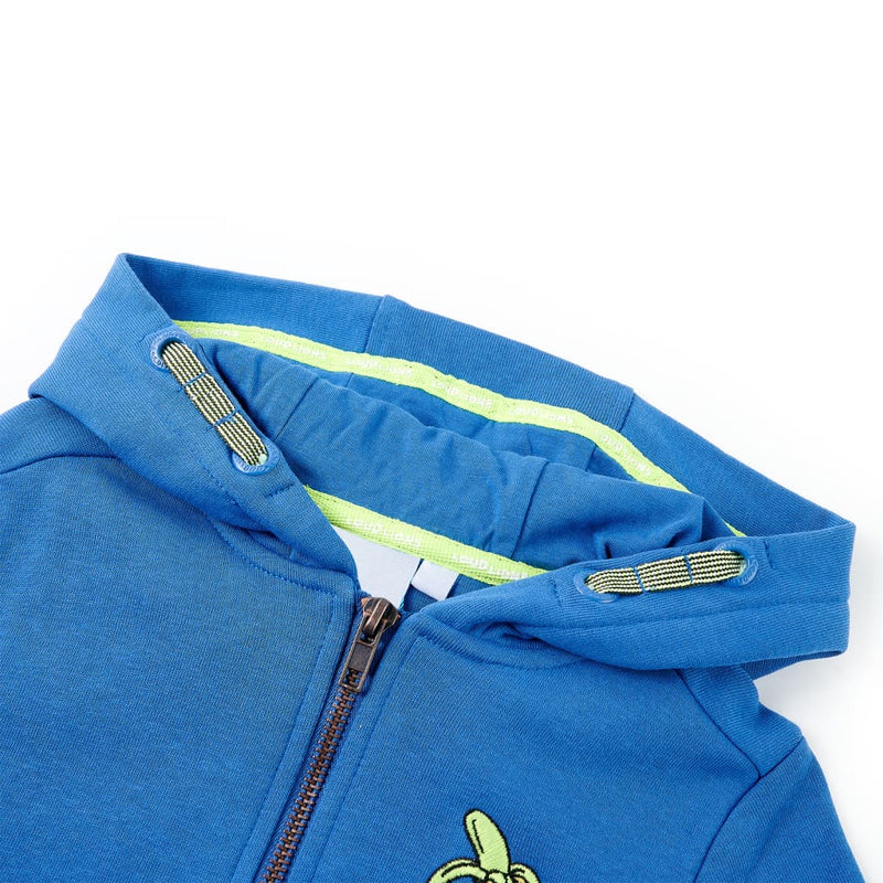 Afbeelding laden in galerijviewer, Vidaxl kindervest met capuchon en rits 116 blauw
