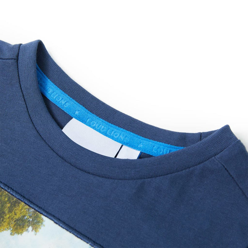 Afbeelding laden in galerijviewer, VidaXL Kindershirt 92 donkerblauw
