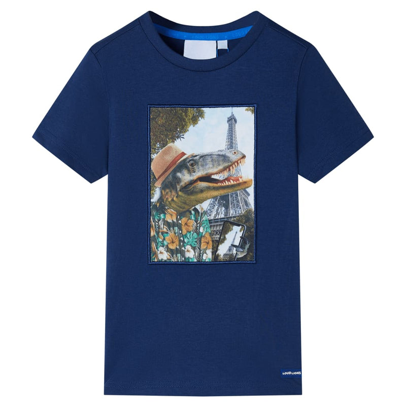 Afbeelding laden in galerijviewer, VidaXL Kindershirt 104 donkerblauw
