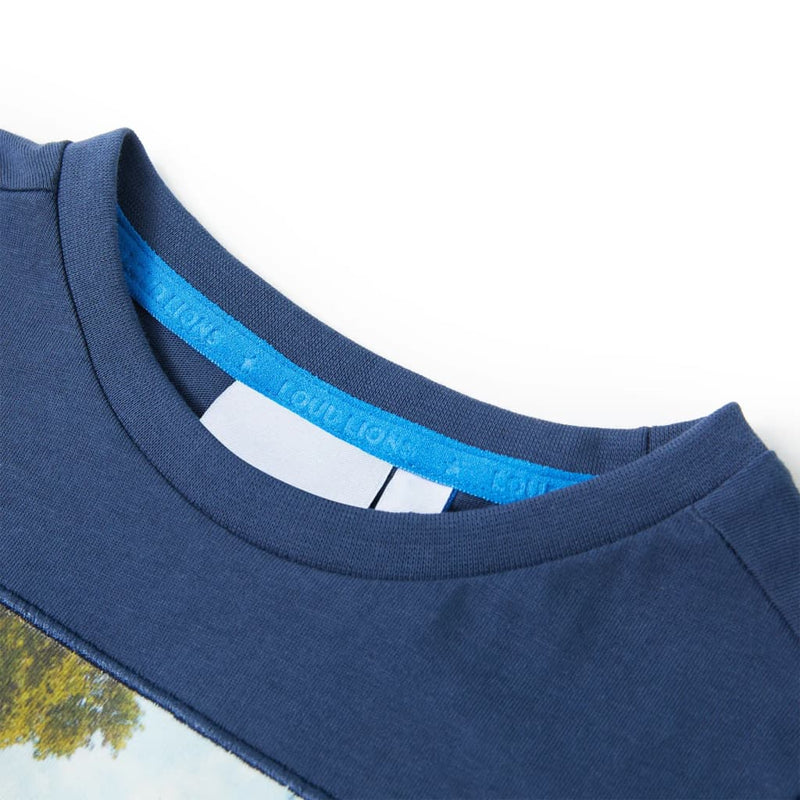 Afbeelding laden in galerijviewer, VidaXL Kindershirt 104 donkerblauw
