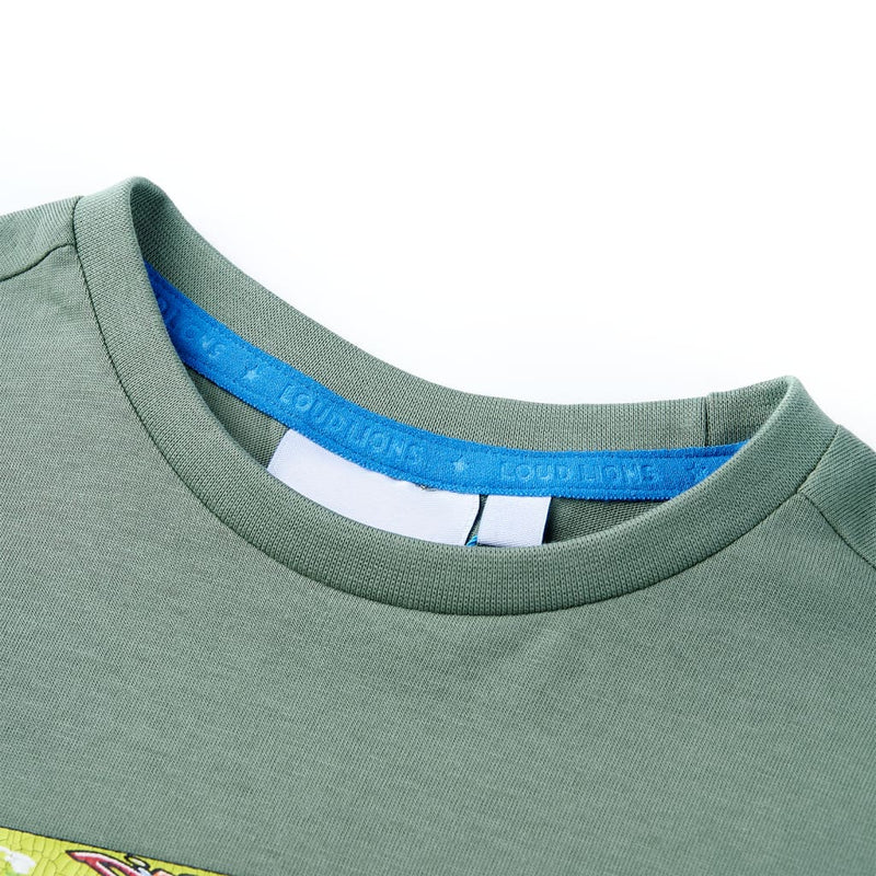 Afbeelding laden in galerijviewer, VidaXL Kindershirt met korte mouwen 116 kakikleurig
