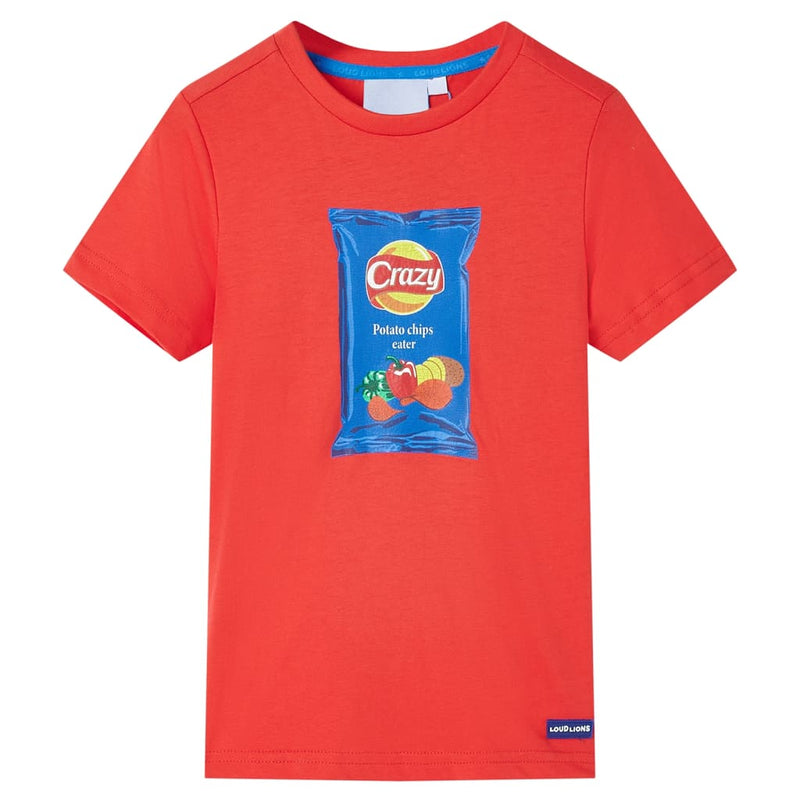 Afbeelding laden in galerijviewer, VidaXL Kindershirt met korte mouwen 116 rood
