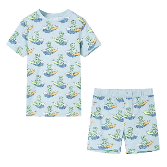 Vidaxl kinderpyjama met korte mouwen 104 lichtblauw