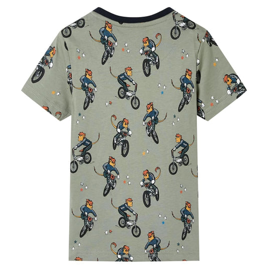 Vidaxl kinderpyjama met korte mouwen 104 lichtkaki