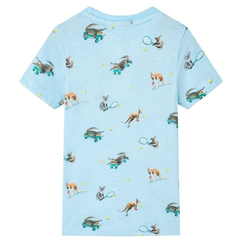 Afbeelding laden in galerijviewer, VidaXL Kindershirt 128 gemêleerd lichtblauw
