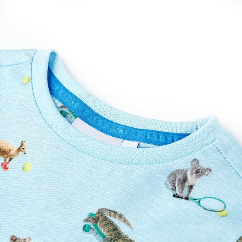 Afbeelding laden in galerijviewer, VidaXL Kindershirt 128 gemêleerd lichtblauw
