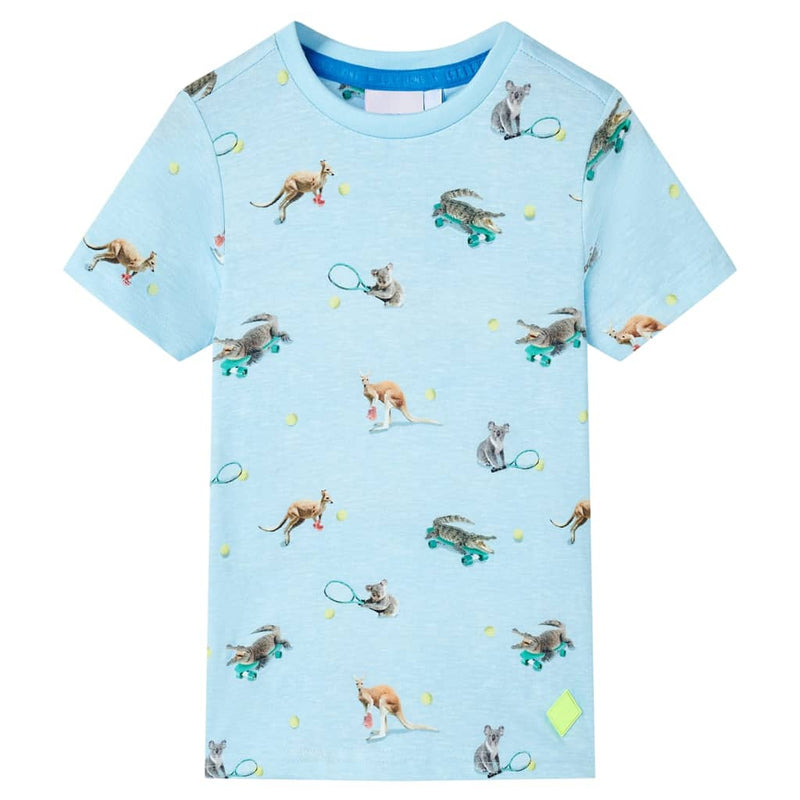 Afbeelding laden in galerijviewer, VidaXL Kindershirt 140 gemêleerd lichtblauw
