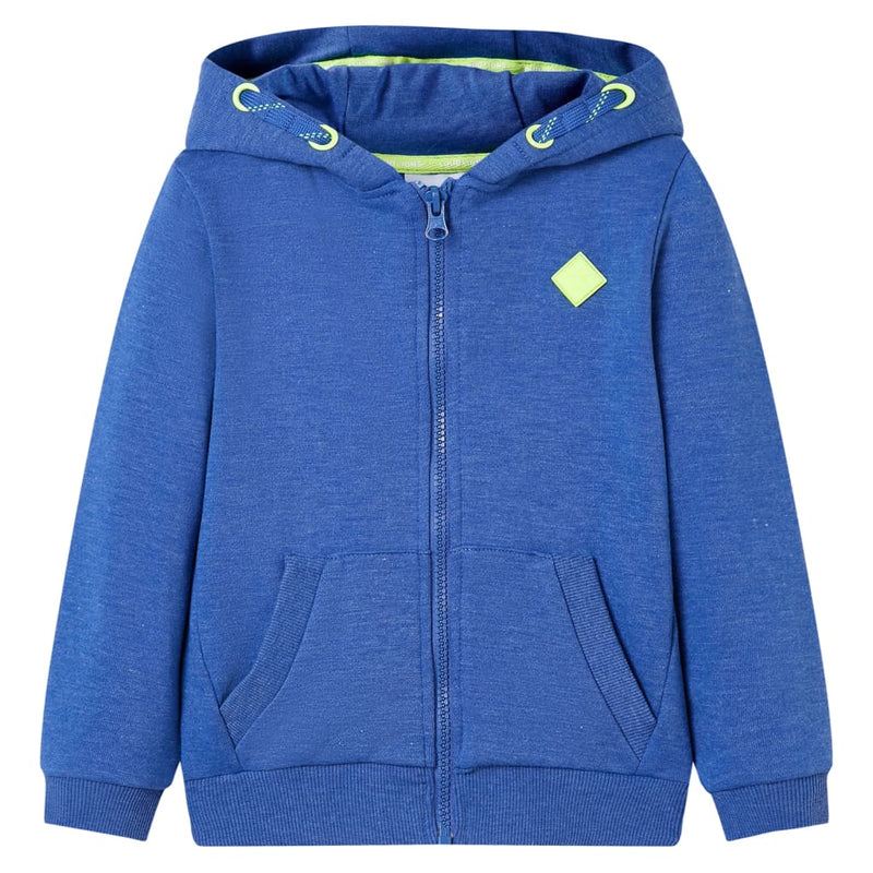 Afbeelding laden in galerijviewer, VidaXL Kindervest met capuchon en rits 104 gemêleerd blauw
