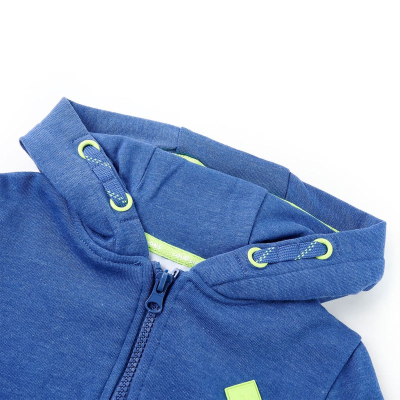 Afbeelding laden in galerijviewer, VidaXL Kindervest met capuchon en rits 128 gemêleerd blauw
