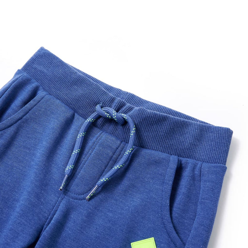 Afbeelding laden in galerijviewer, Vidaxl kinderjoggingbroek 128 gemêleerd blauw
