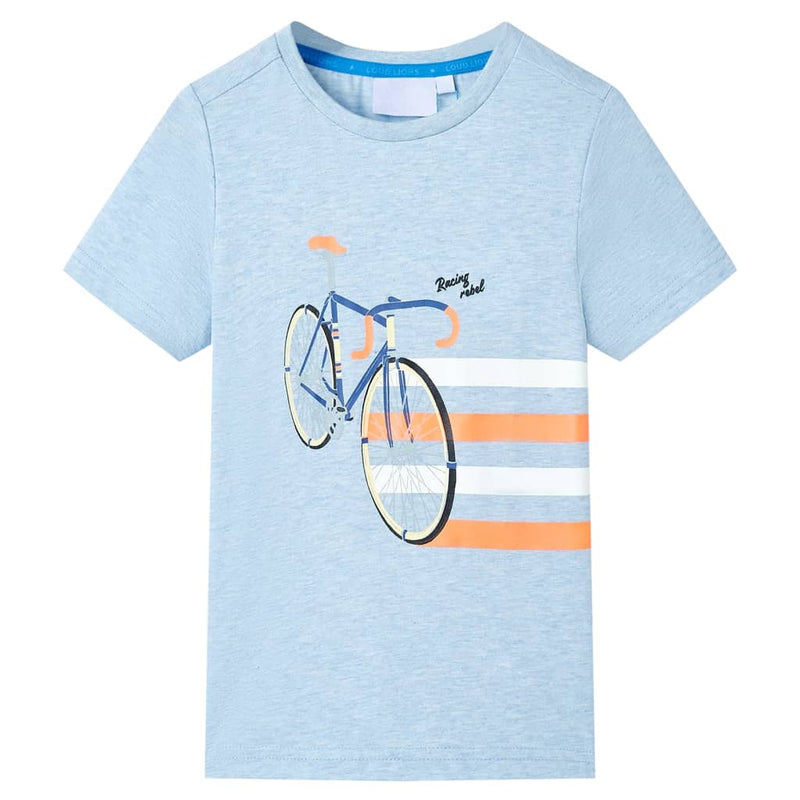 Afbeelding laden in galerijviewer, Vidaxl kindershirt 128 gemêleerd zachtblauw

