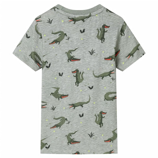 VidaXL Kindershirt 92 gemêleerd lichtkaki