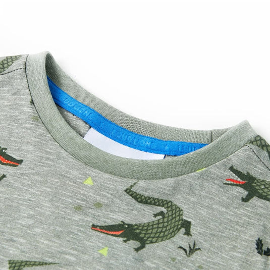 VidaXL Kindershirt 92 gemêleerd lichtkaki