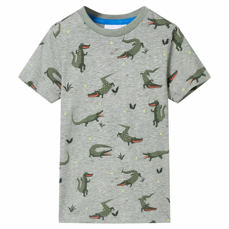 Afbeelding laden in galerijviewer, Vidaxl kindershirt 140 gemêleerd lichtkaki
