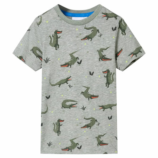 Vidaxl kindershirt 140 gemêleerd lichtkaki