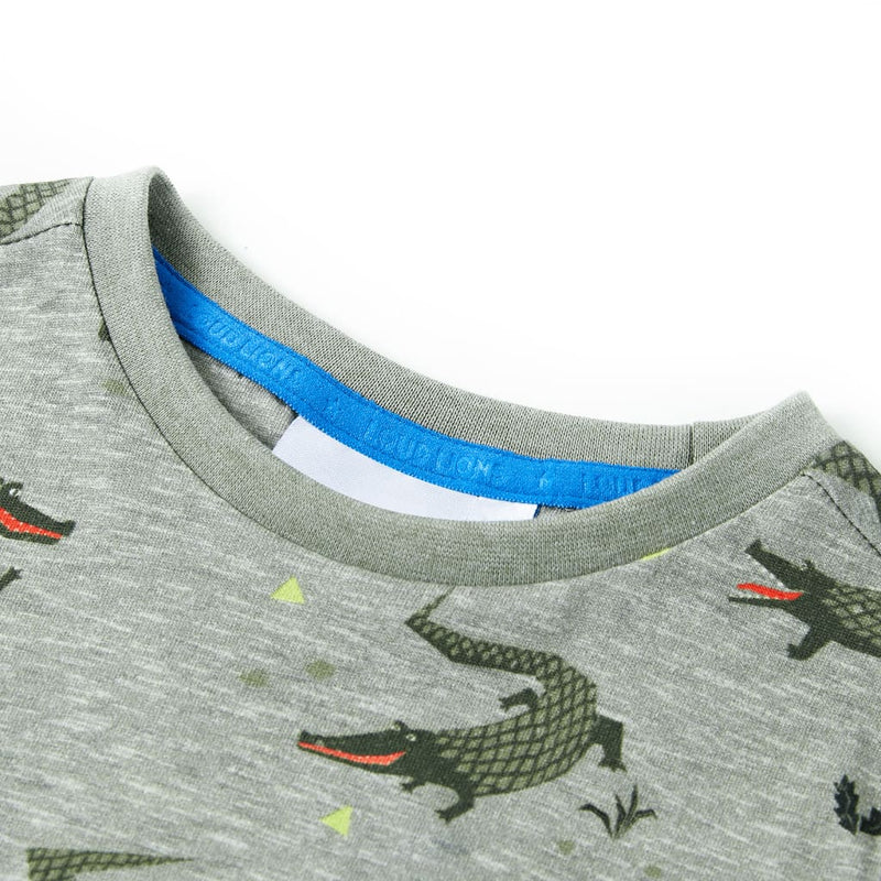 Afbeelding laden in galerijviewer, Vidaxl kindershirt 140 gemêleerd lichtkaki
