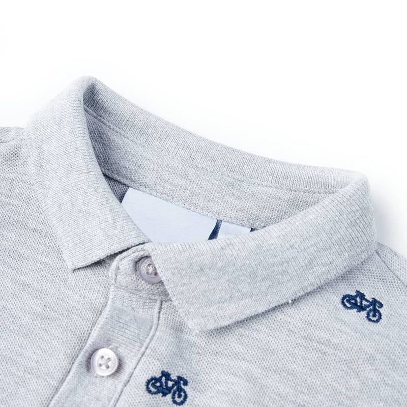 Afbeelding laden in galerijviewer, Vidaxl kinderpoloshirt  128 gemêleerd grijs
