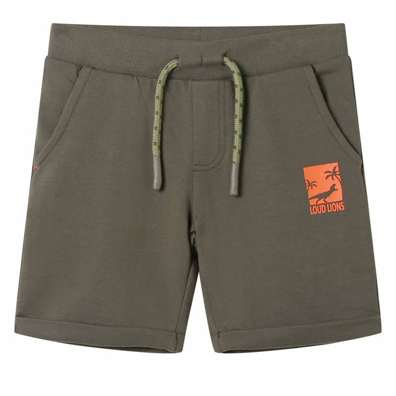 Afbeelding laden in galerijviewer, VidaXL Kindershorts met trekkoord 104 donkerkaki
