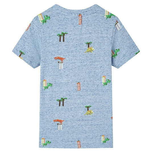 Vidaxl kindershirt 128 gemêleerd blauw