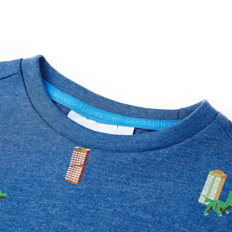 Afbeelding laden in galerijviewer, VidaXL Kindershirt 140 gemêleerd donkerblauw
