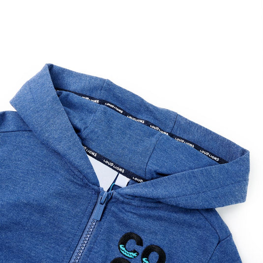 Vidaxl kindervest met capuchon en rits 92 gemêleerd donkerblauw
