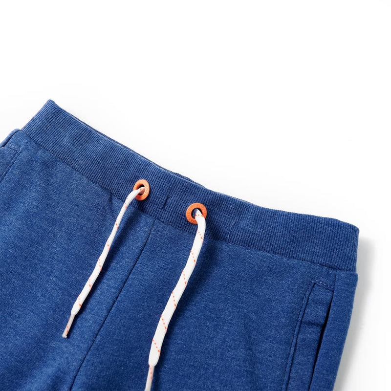 Afbeelding laden in galerijviewer, Vidaxl kids'shorts with drawstring dark blue melange 140 blauw 116
