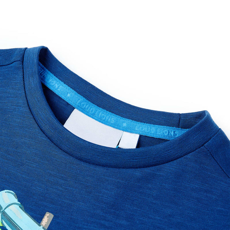 Afbeelding laden in galerijviewer, Vidaxl kindershirt 128 donkerblauw
