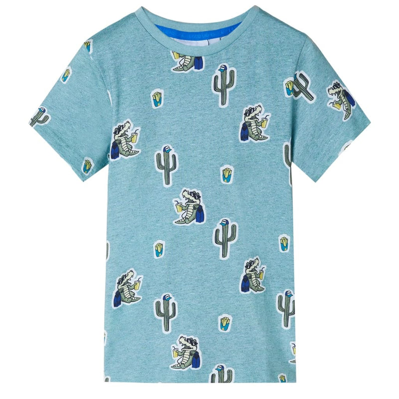 Afbeelding laden in galerijviewer, VidaXL Kindershirt 128 gemêleerd lichtgroen
