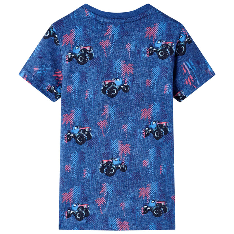Afbeelding laden in galerijviewer, VidaXL Kindershirt 92 gemêleerd donkerblauw
